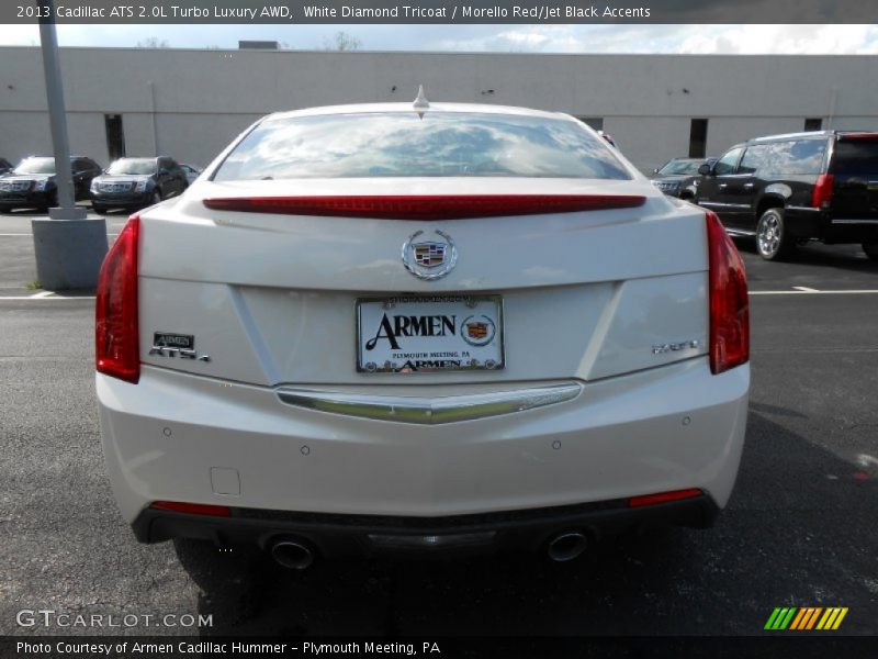 White Diamond Tricoat / Morello Red/Jet Black Accents 2013 Cadillac ATS 2.0L Turbo Luxury AWD