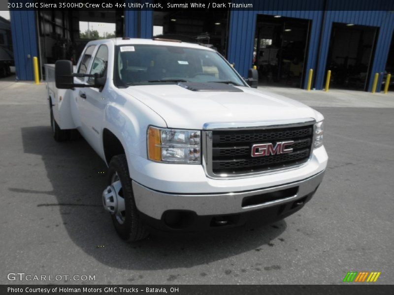 Summit White / Dark Titanium 2013 GMC Sierra 3500HD Crew Cab 4x4 Utility Truck