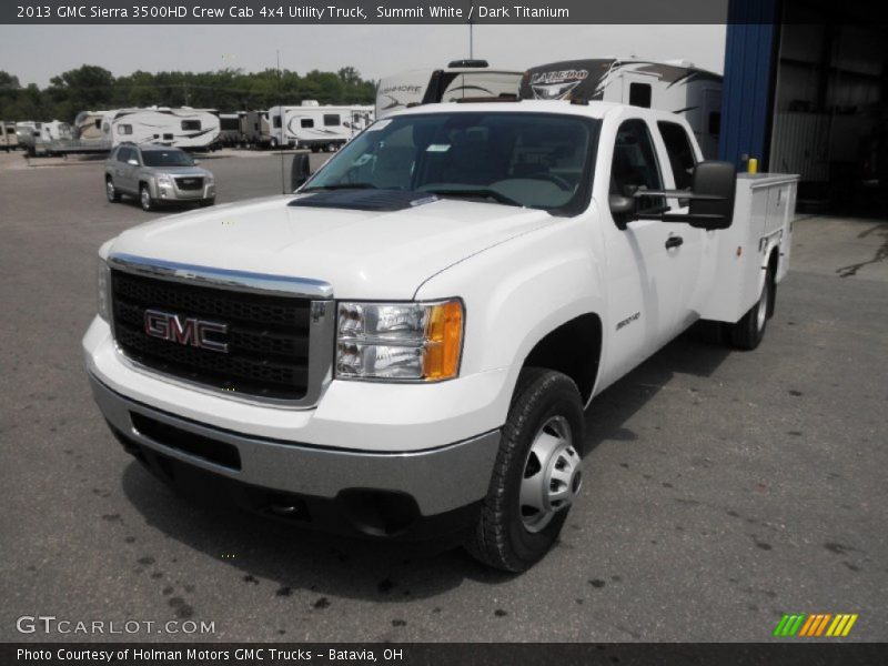 Summit White / Dark Titanium 2013 GMC Sierra 3500HD Crew Cab 4x4 Utility Truck
