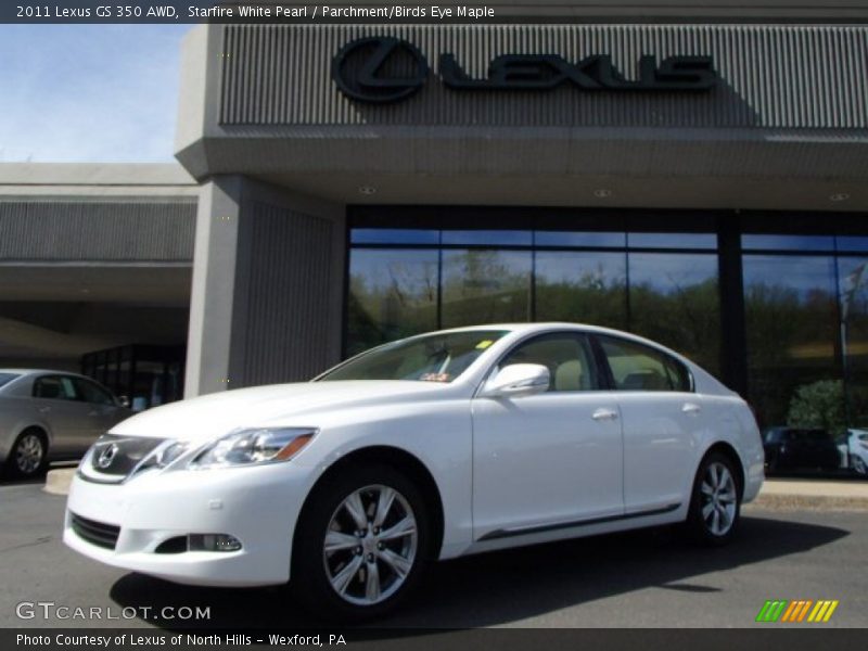 Starfire White Pearl / Parchment/Birds Eye Maple 2011 Lexus GS 350 AWD