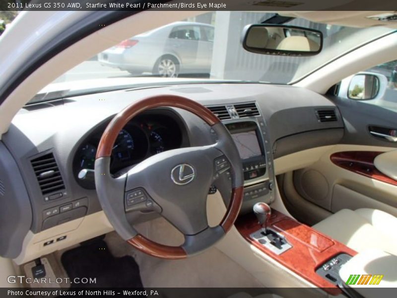 Starfire White Pearl / Parchment/Birds Eye Maple 2011 Lexus GS 350 AWD