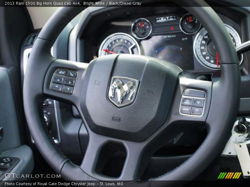 Bright White / Black/Diesel Gray 2013 Ram 1500 Big Horn Quad Cab 4x4
