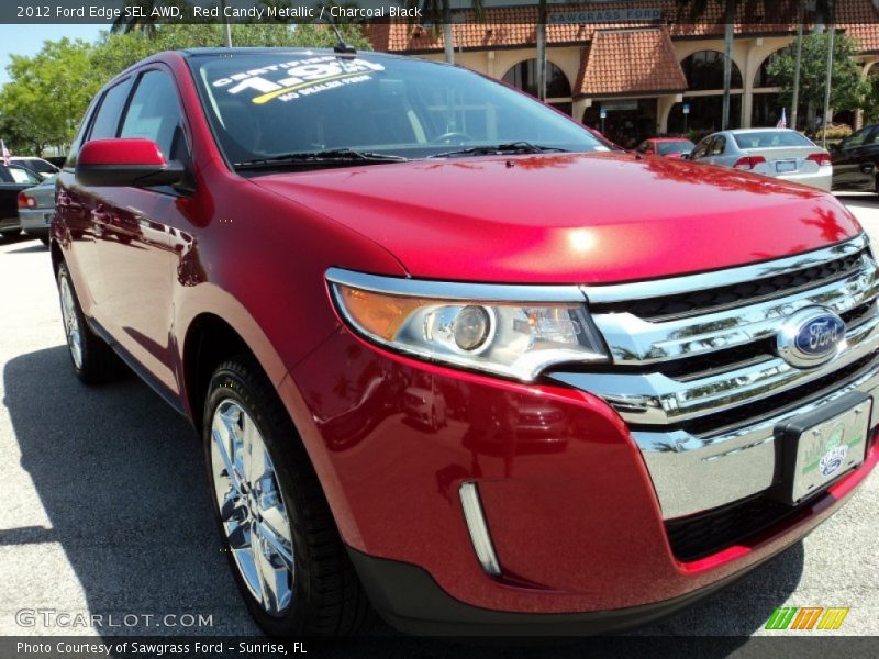 Red Candy Metallic / Charcoal Black 2012 Ford Edge SEL AWD