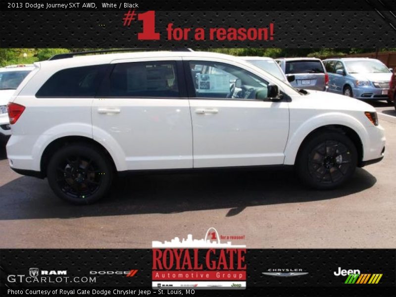 White / Black 2013 Dodge Journey SXT AWD