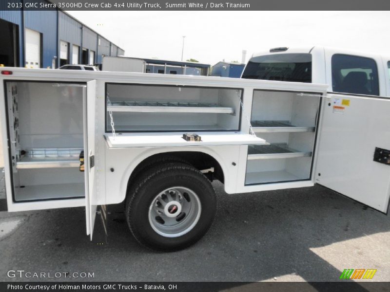 Summit White / Dark Titanium 2013 GMC Sierra 3500HD Crew Cab 4x4 Utility Truck