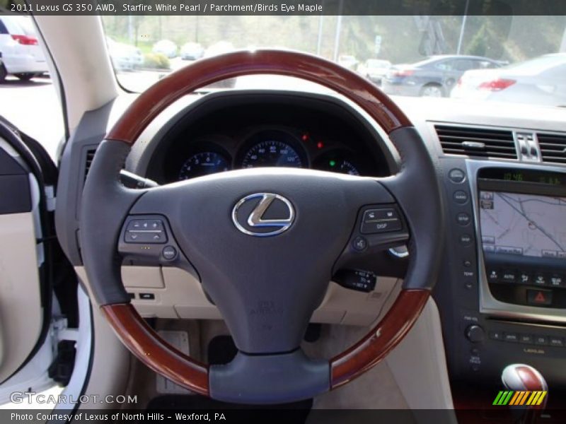 Starfire White Pearl / Parchment/Birds Eye Maple 2011 Lexus GS 350 AWD