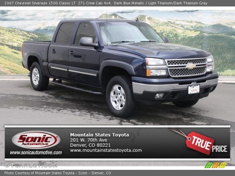 Dark Blue Metallic / Light Titanium/Dark Titanium Gray 2007 Chevrolet Silverado 1500 Classic LT  Z71 Crew Cab 4x4