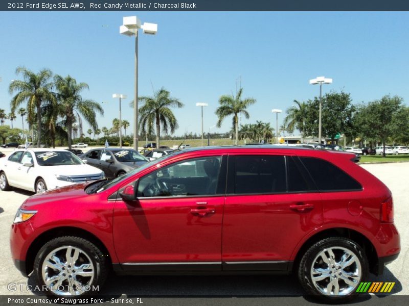 Red Candy Metallic / Charcoal Black 2012 Ford Edge SEL AWD