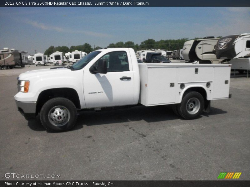 Summit White / Dark Titanium 2013 GMC Sierra 3500HD Regular Cab Chassis