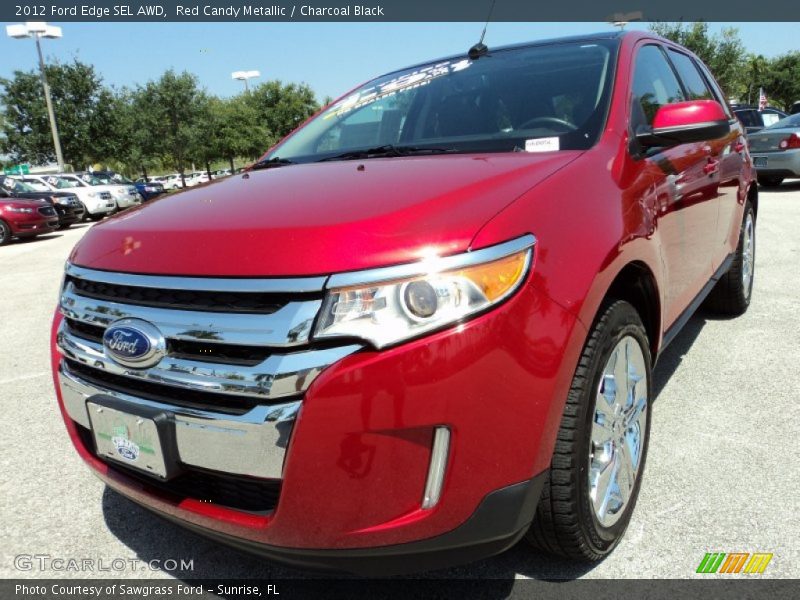 Red Candy Metallic / Charcoal Black 2012 Ford Edge SEL AWD