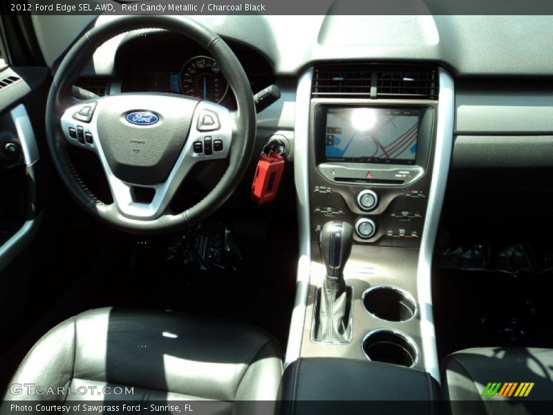 Red Candy Metallic / Charcoal Black 2012 Ford Edge SEL AWD