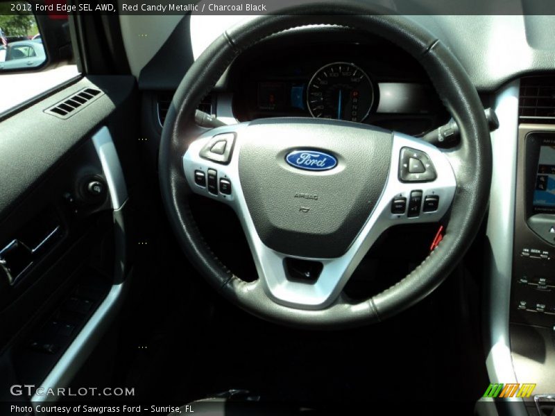 Red Candy Metallic / Charcoal Black 2012 Ford Edge SEL AWD