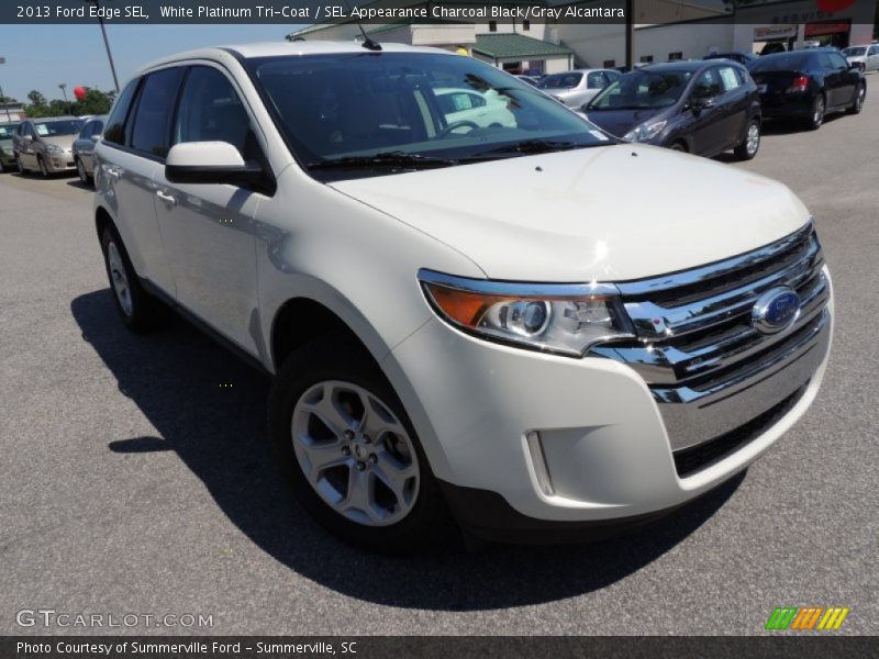 White Platinum Tri-Coat / SEL Appearance Charcoal Black/Gray Alcantara 2013 Ford Edge SEL