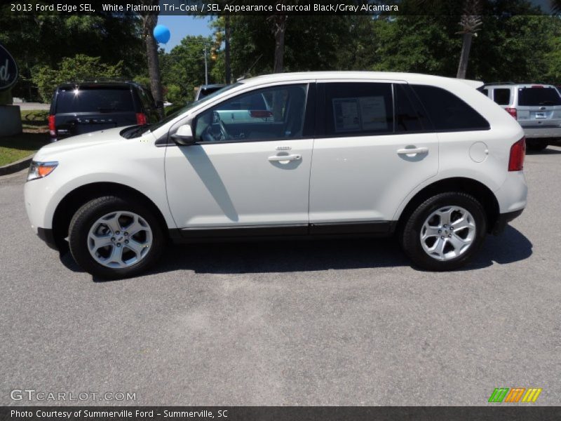 White Platinum Tri-Coat / SEL Appearance Charcoal Black/Gray Alcantara 2013 Ford Edge SEL