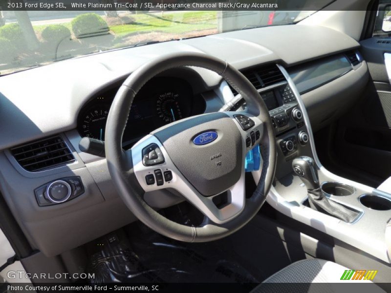 White Platinum Tri-Coat / SEL Appearance Charcoal Black/Gray Alcantara 2013 Ford Edge SEL