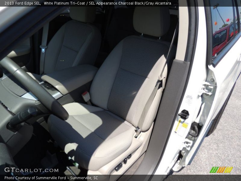 White Platinum Tri-Coat / SEL Appearance Charcoal Black/Gray Alcantara 2013 Ford Edge SEL