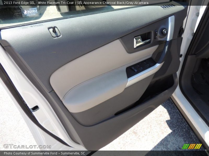 White Platinum Tri-Coat / SEL Appearance Charcoal Black/Gray Alcantara 2013 Ford Edge SEL