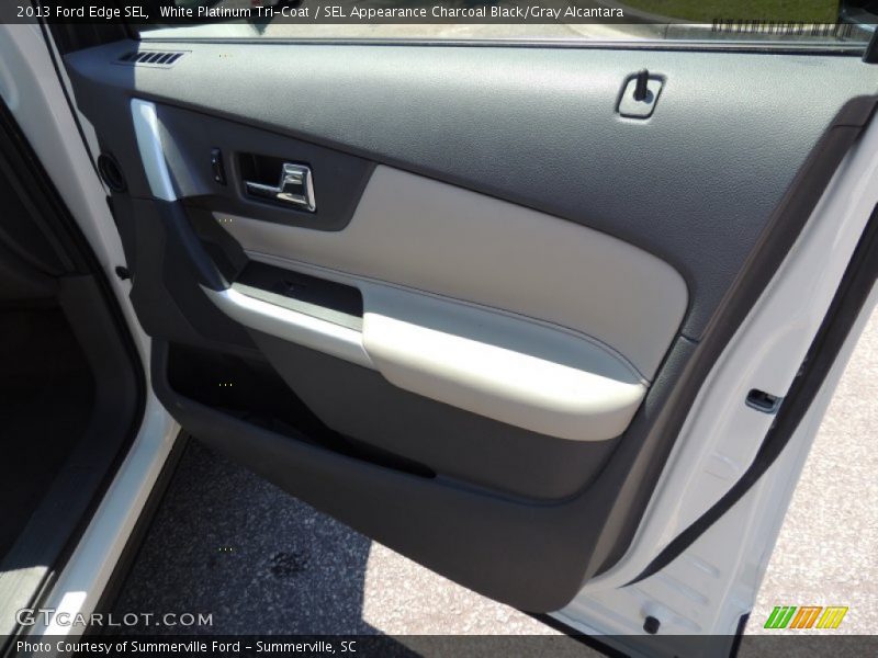White Platinum Tri-Coat / SEL Appearance Charcoal Black/Gray Alcantara 2013 Ford Edge SEL