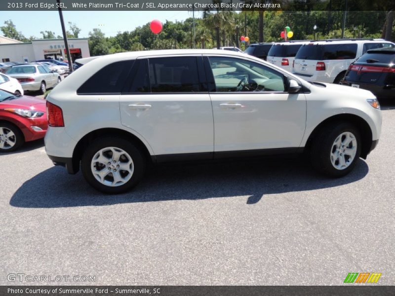 White Platinum Tri-Coat / SEL Appearance Charcoal Black/Gray Alcantara 2013 Ford Edge SEL
