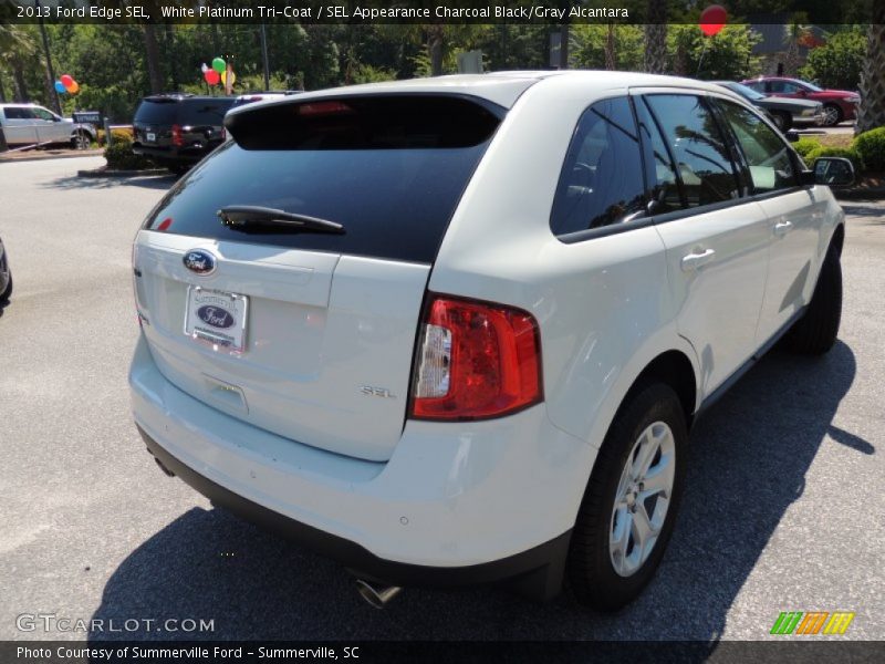 White Platinum Tri-Coat / SEL Appearance Charcoal Black/Gray Alcantara 2013 Ford Edge SEL