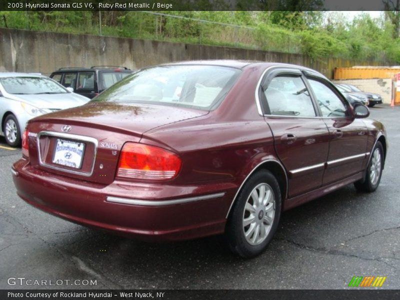 Ruby Red Metallic / Beige 2003 Hyundai Sonata GLS V6