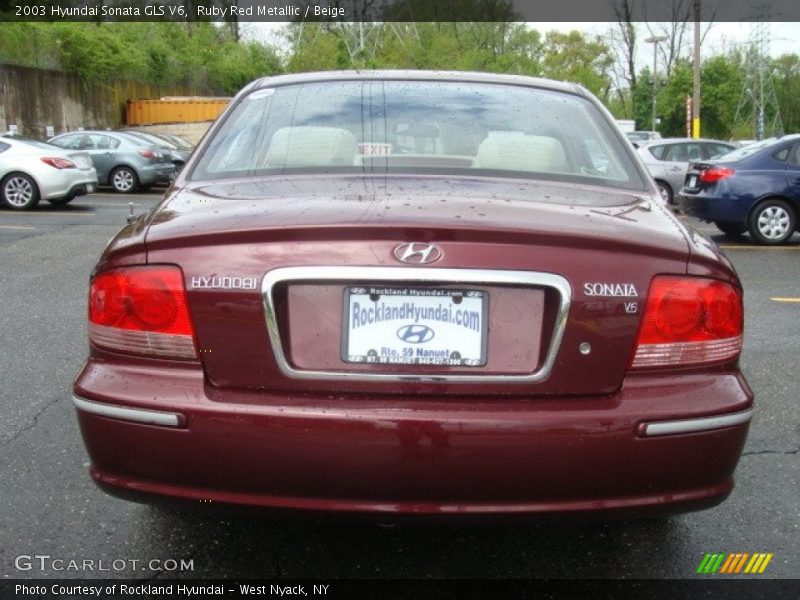 Ruby Red Metallic / Beige 2003 Hyundai Sonata GLS V6