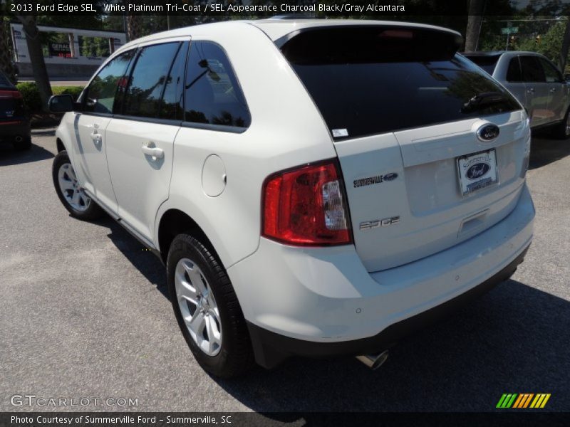 White Platinum Tri-Coat / SEL Appearance Charcoal Black/Gray Alcantara 2013 Ford Edge SEL