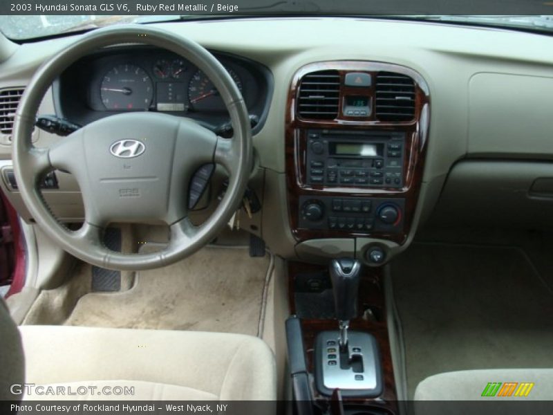 Ruby Red Metallic / Beige 2003 Hyundai Sonata GLS V6