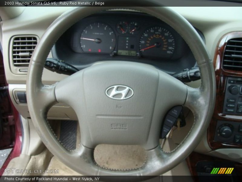 Ruby Red Metallic / Beige 2003 Hyundai Sonata GLS V6