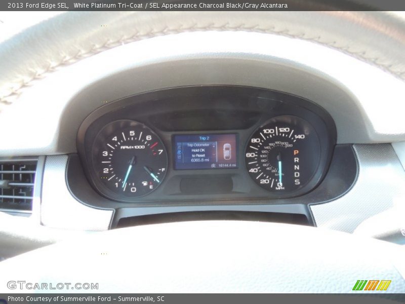 White Platinum Tri-Coat / SEL Appearance Charcoal Black/Gray Alcantara 2013 Ford Edge SEL