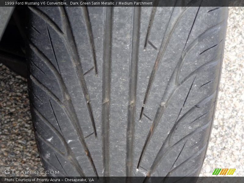 Dark Green Satin Metallic / Medium Parchment 1999 Ford Mustang V6 Convertible