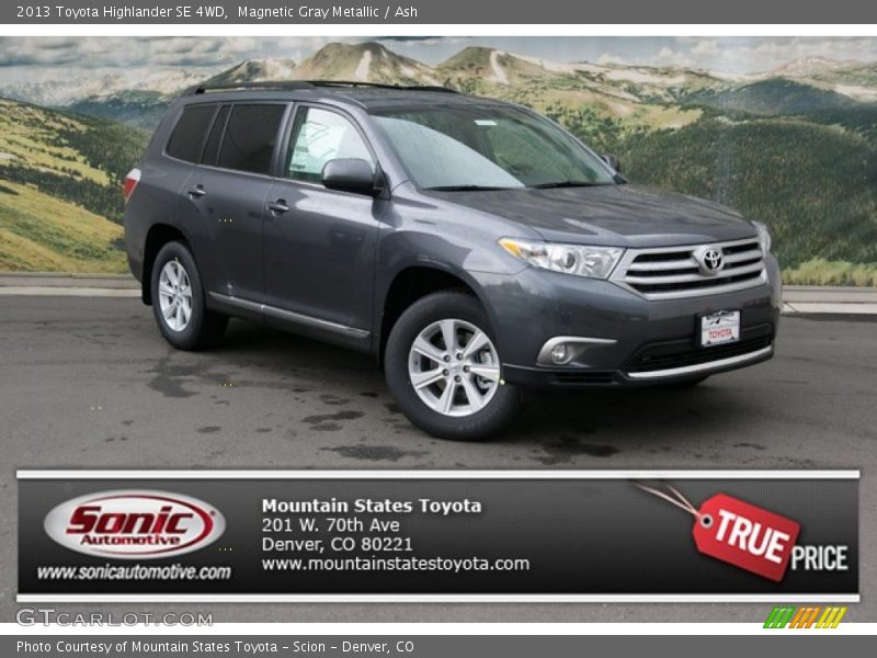 Magnetic Gray Metallic / Ash 2013 Toyota Highlander SE 4WD