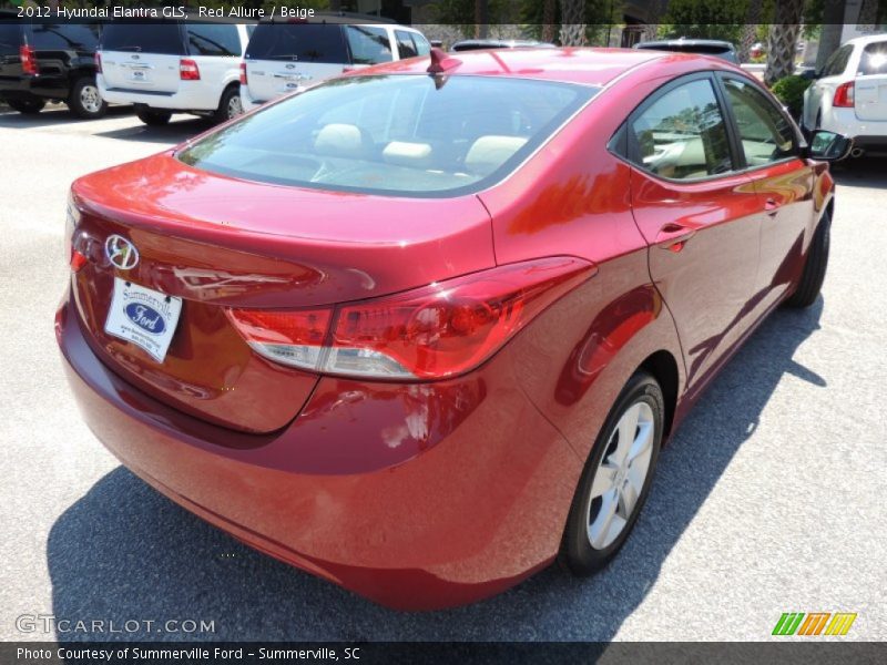 Red Allure / Beige 2012 Hyundai Elantra GLS