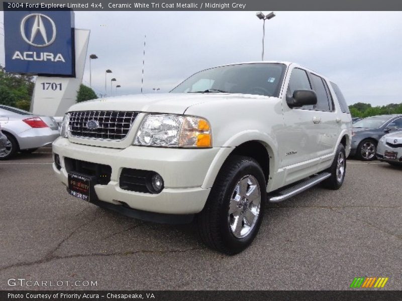 Ceramic White Tri Coat Metallic / Midnight Grey 2004 Ford Explorer Limited 4x4