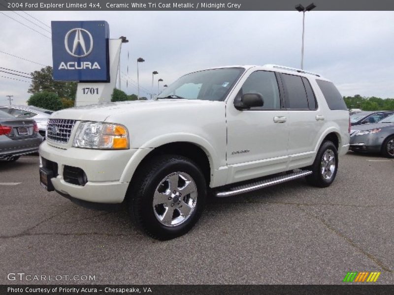 Ceramic White Tri Coat Metallic / Midnight Grey 2004 Ford Explorer Limited 4x4