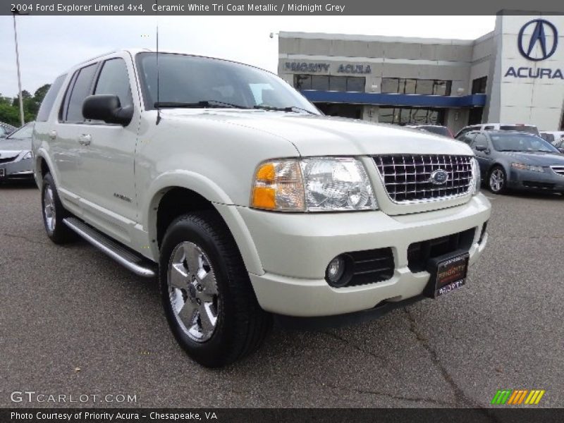 Ceramic White Tri Coat Metallic / Midnight Grey 2004 Ford Explorer Limited 4x4