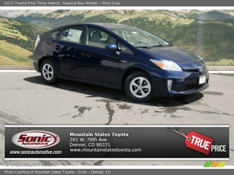 Nautical Blue Metallic / Misty Gray 2013 Toyota Prius Three Hybrid