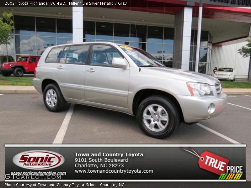 Millennium Silver Metallic / Gray 2002 Toyota Highlander V6 4WD