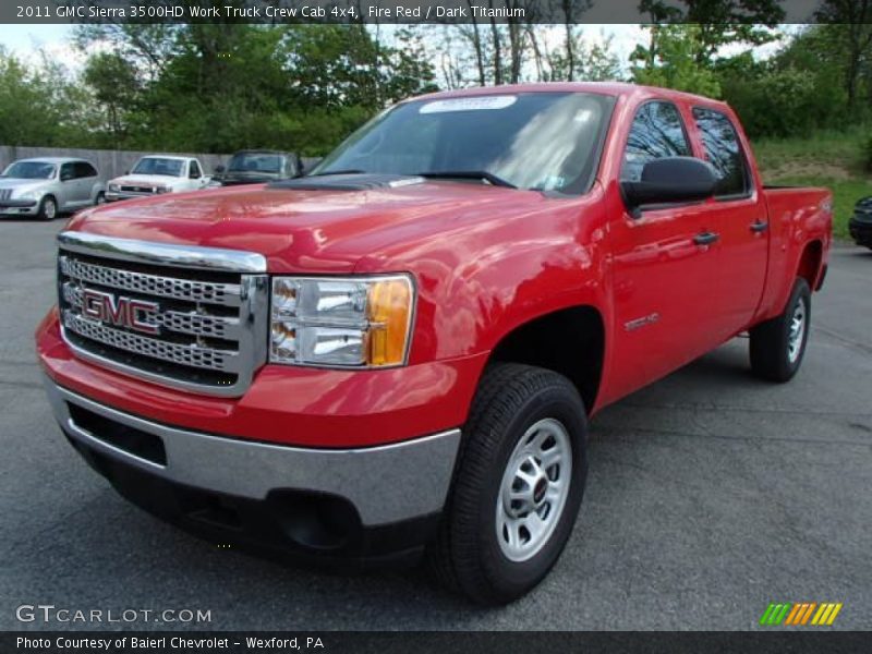 Fire Red / Dark Titanium 2011 GMC Sierra 3500HD Work Truck Crew Cab 4x4
