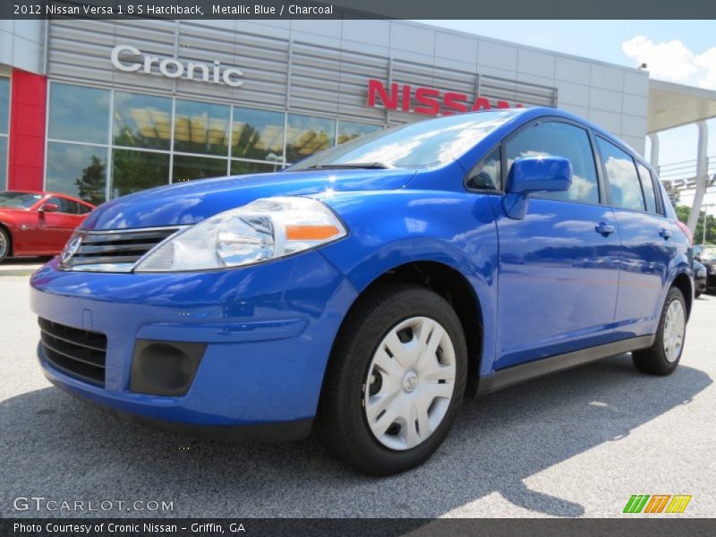Metallic Blue / Charcoal 2012 Nissan Versa 1.8 S Hatchback