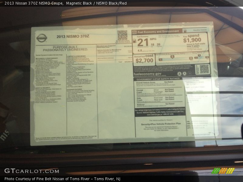  2013 370Z NISMO Coupe Window Sticker