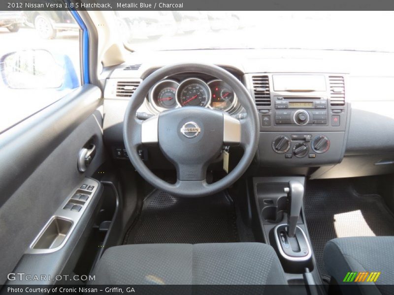 Metallic Blue / Charcoal 2012 Nissan Versa 1.8 S Hatchback