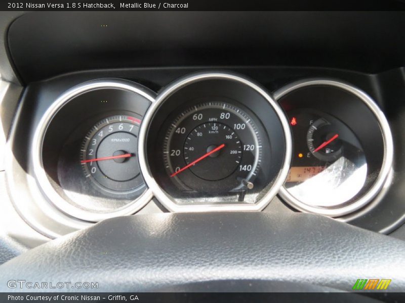Metallic Blue / Charcoal 2012 Nissan Versa 1.8 S Hatchback