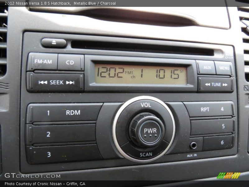 Metallic Blue / Charcoal 2012 Nissan Versa 1.8 S Hatchback