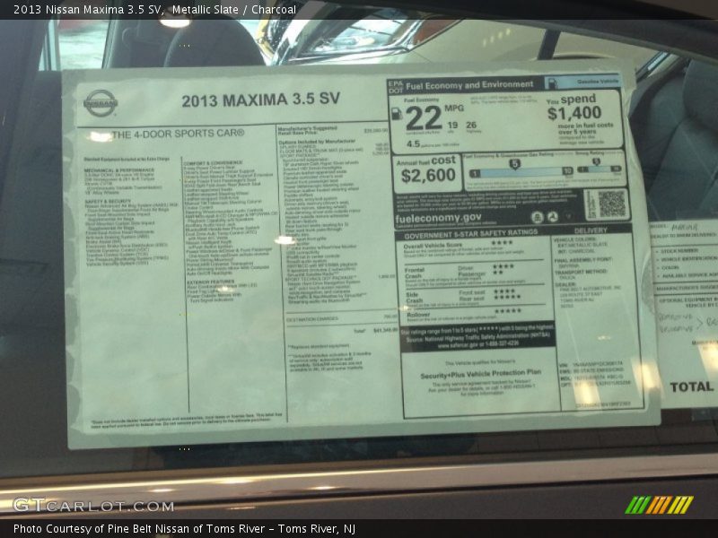 Metallic Slate / Charcoal 2013 Nissan Maxima 3.5 SV