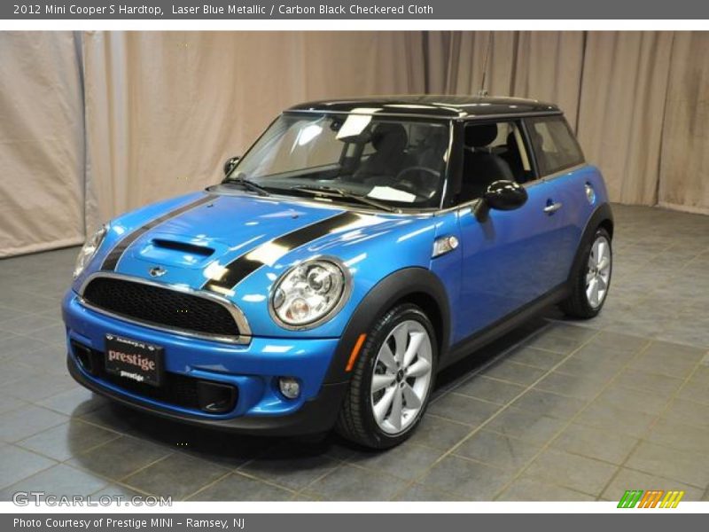 Laser Blue Metallic / Carbon Black Checkered Cloth 2012 Mini Cooper S Hardtop