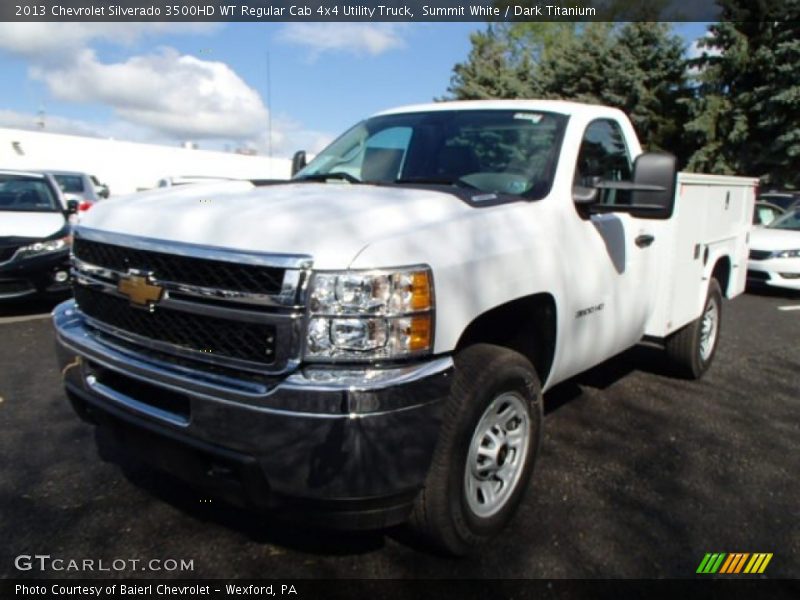 Summit White / Dark Titanium 2013 Chevrolet Silverado 3500HD WT Regular Cab 4x4 Utility Truck