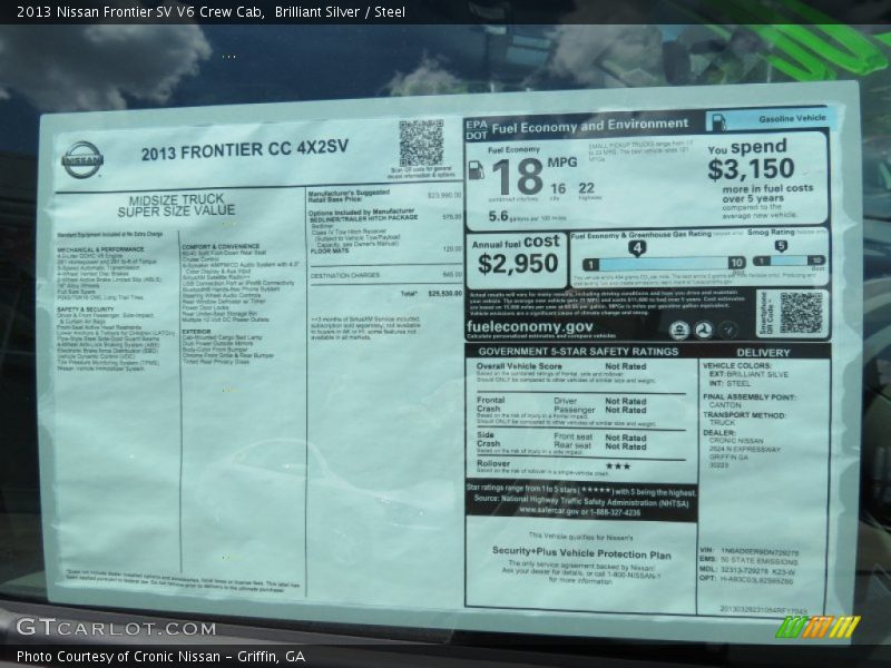 Brilliant Silver / Steel 2013 Nissan Frontier SV V6 Crew Cab