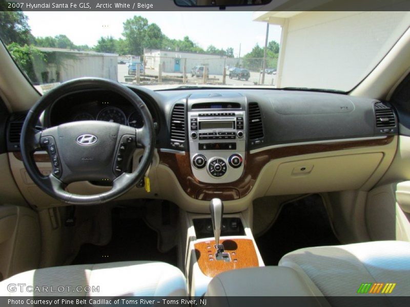 Arctic White / Beige 2007 Hyundai Santa Fe GLS