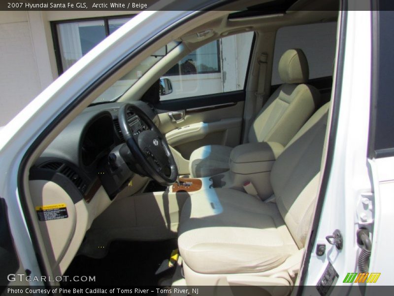Arctic White / Beige 2007 Hyundai Santa Fe GLS